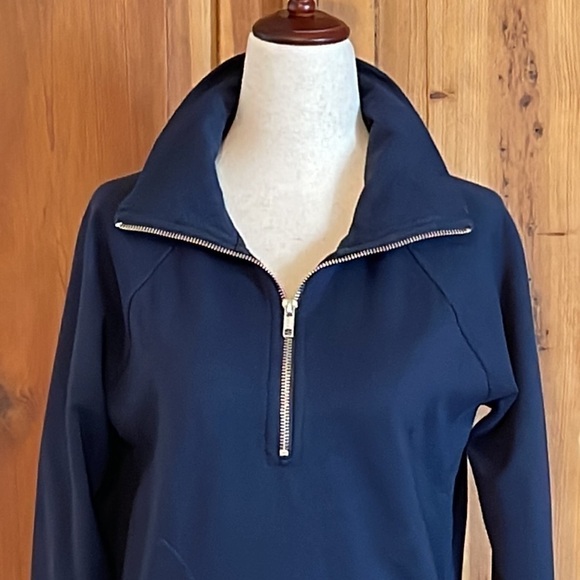 J. CREW Navy Blue Cotton Quarter Zip Pull Over Sweatshirt Sz. XS - Picture 4 of 16